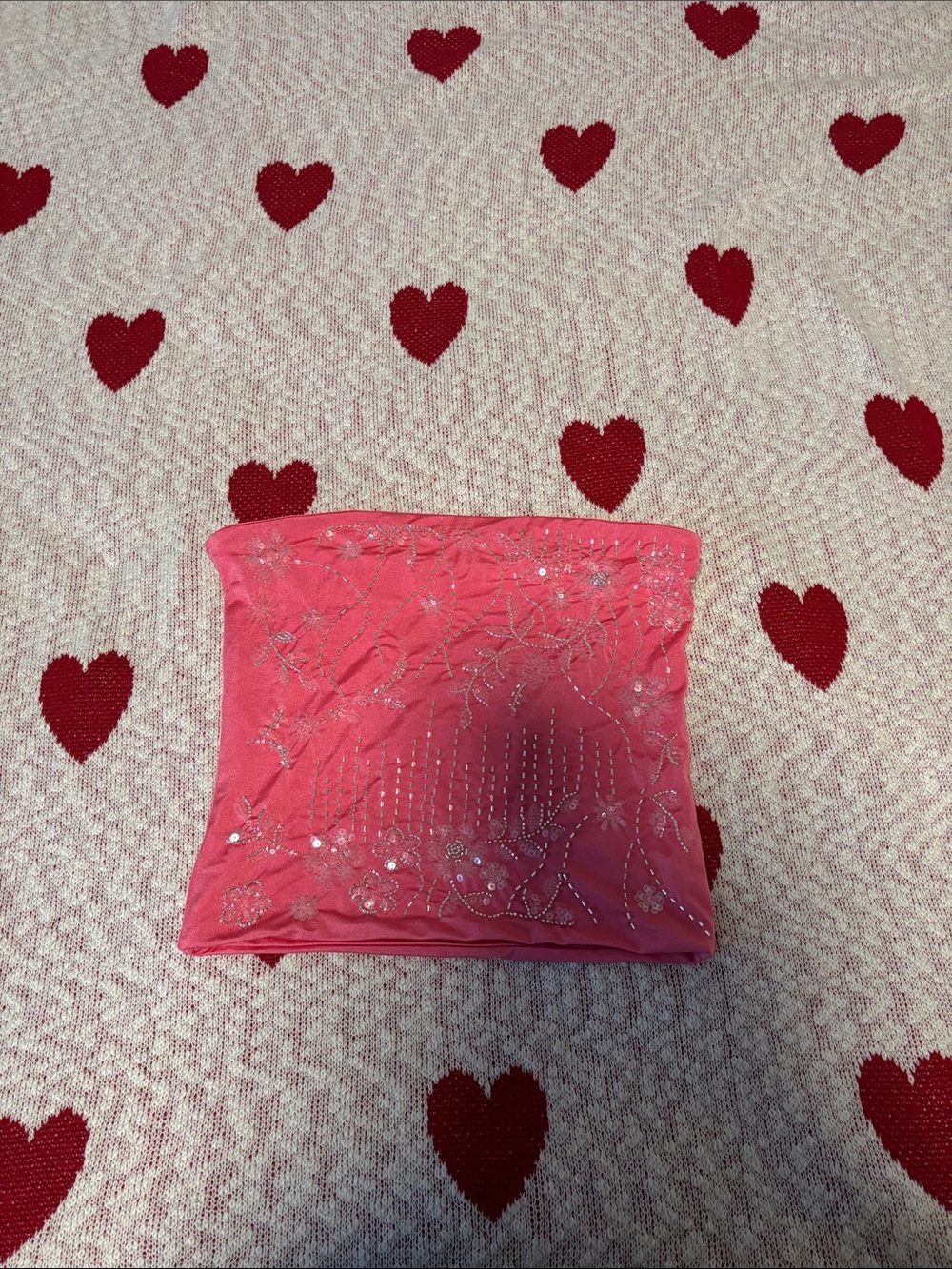 Forever 21 Hot Pink Embellished Cosmetic Pouch